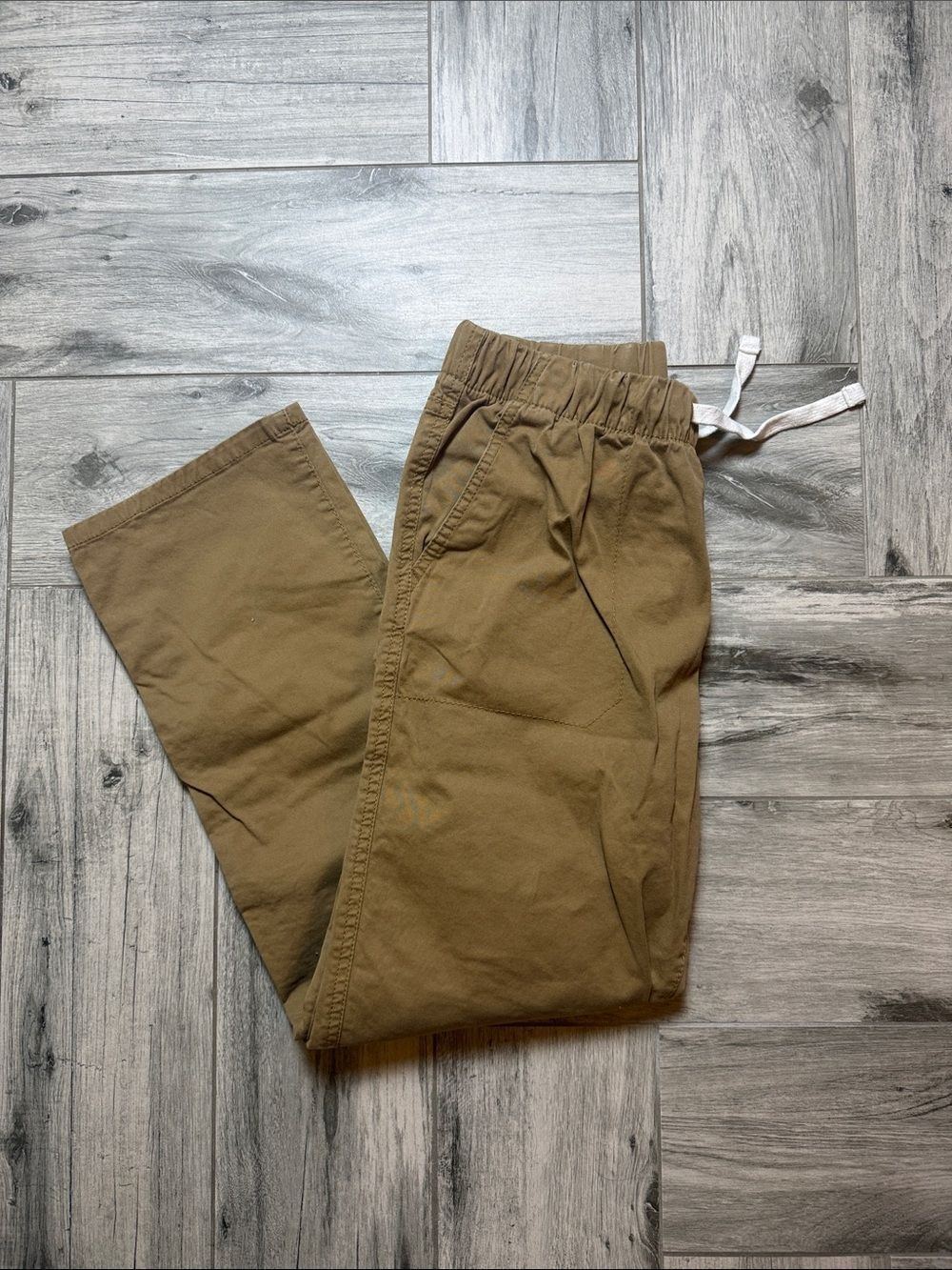 Cat & Jack Boys Drawstring Chino Pants - Khaki Brown